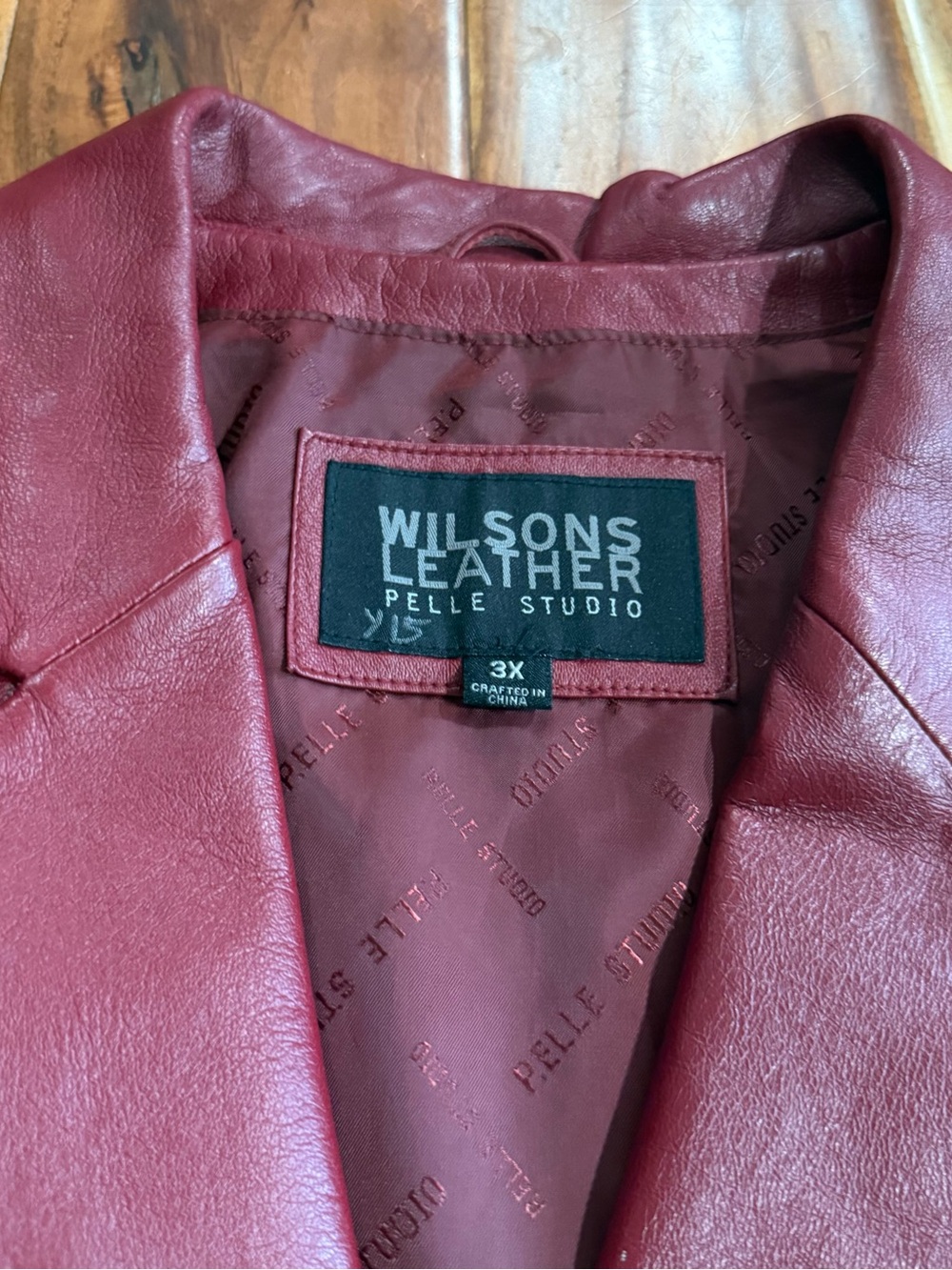 Vintage Wilsons Leather Pelle Studio Red Leather Blazer Jacket Coat Size 3X - Picture 4 of 11